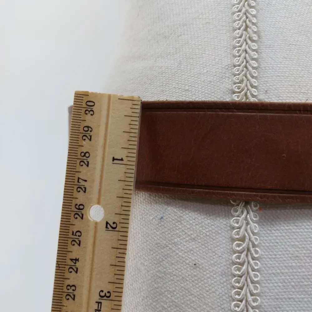 Wrangler Mens Brown Leather Belt Sz 34 Silver 1 Prong Buckle